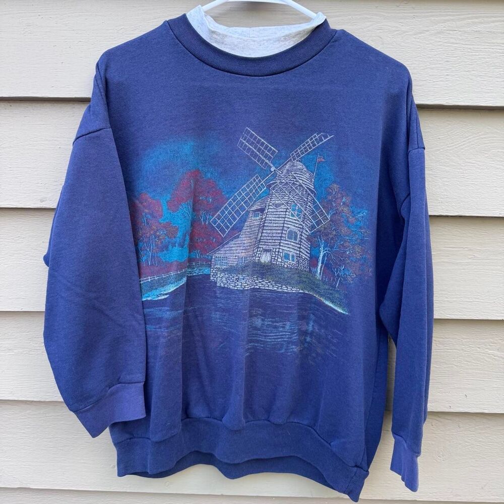 Unbranded Women's Blue and Navy Sweatshirt